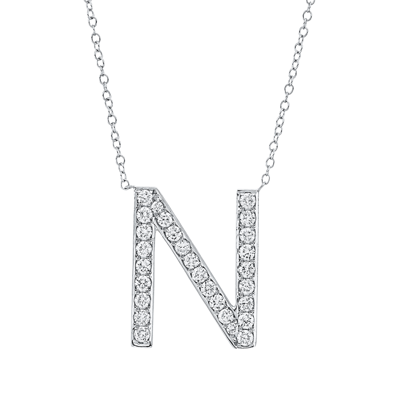 Buchstabe Collier Weißgold 18kt 0,5ct