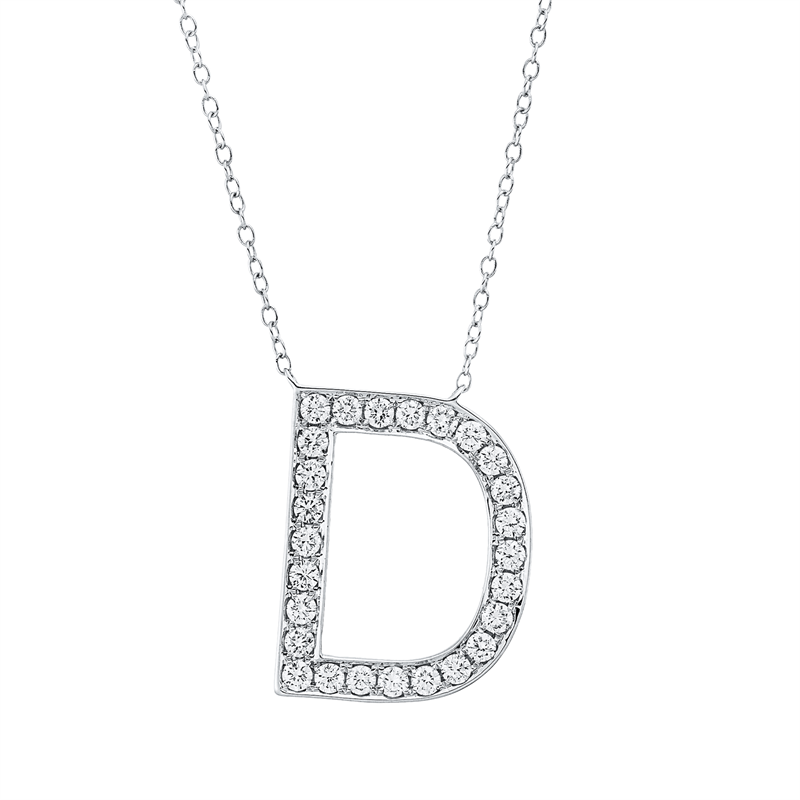 Buchstabe Collier Weißgold 18kt 0,47ct