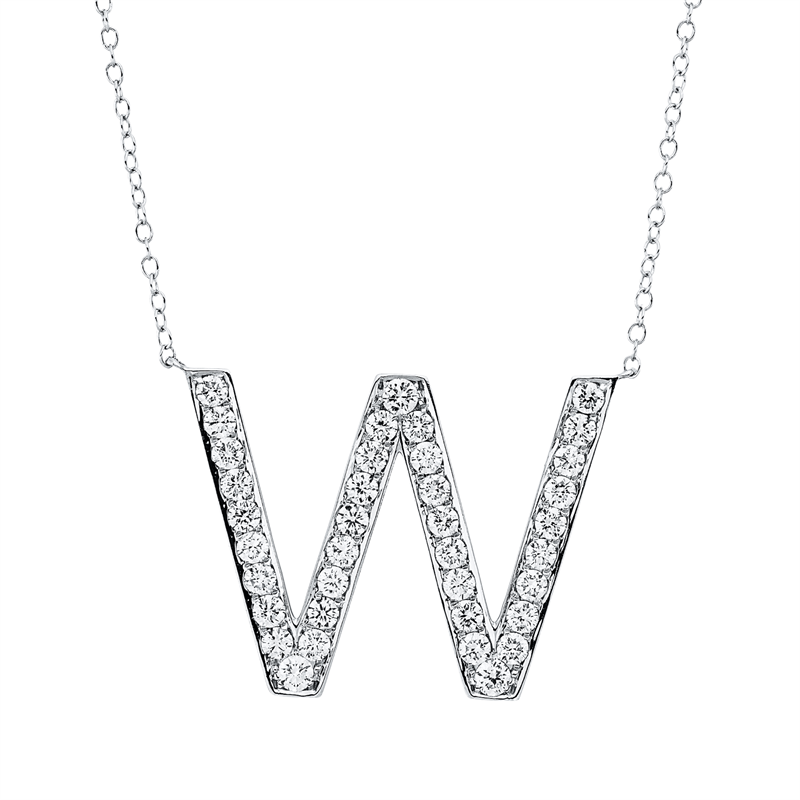 Buchstabe Collier Weißgold 18kt 0,71ct
