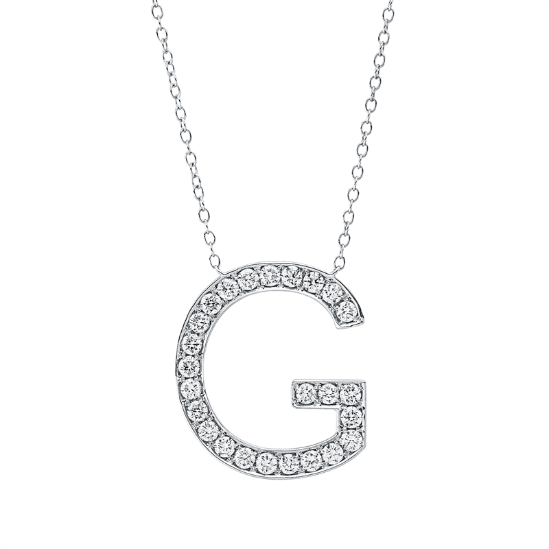 Buchstabe Collier Weißgold 18kt 0,46ct