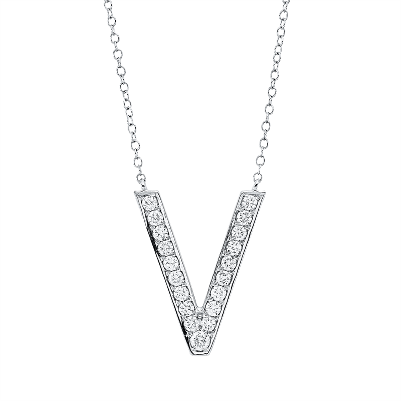 Buchstabe Collier Weißgold 18kt 0,33ct