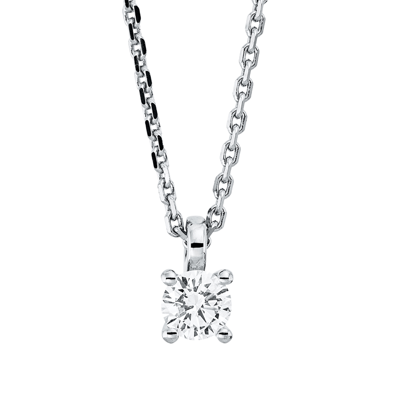 Solitaire Collier Weißgold 18kt 0,25ct
