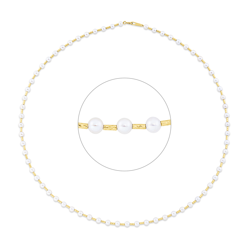 Perle Collier Gelbgold 18kt