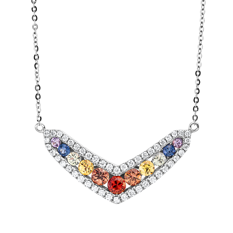 Rainbow & Multicolor Collier Weißgold 18kt Ref-4P399