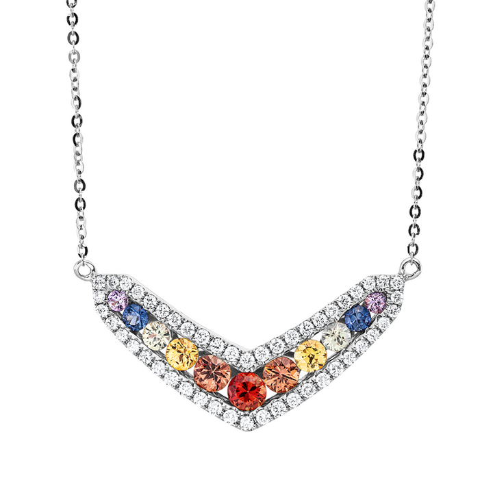 Rainbow & Multicolor Collier Weißgold 18kt Ref-4P399