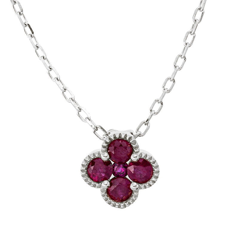 Farbstein Classic Collier Weißgold 18kt