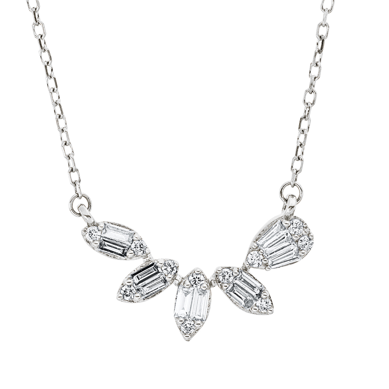 Baguette Collier Weißgold 18kt 0,21ct