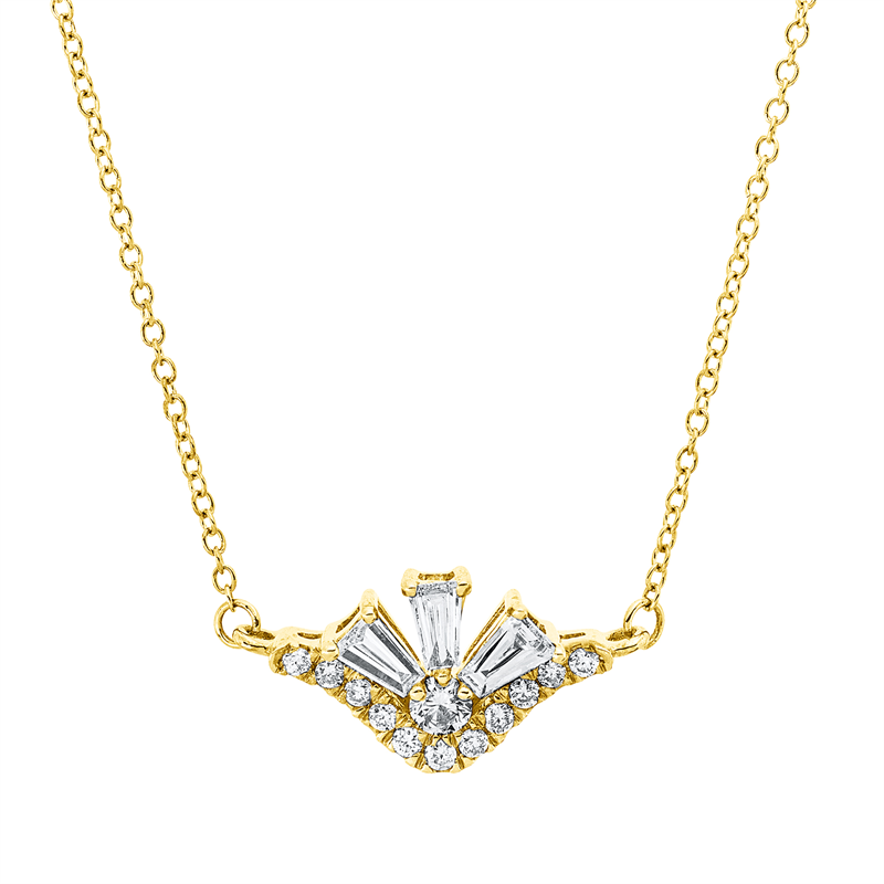 Baguette Collier Gelbgold 18kt 0,24ct