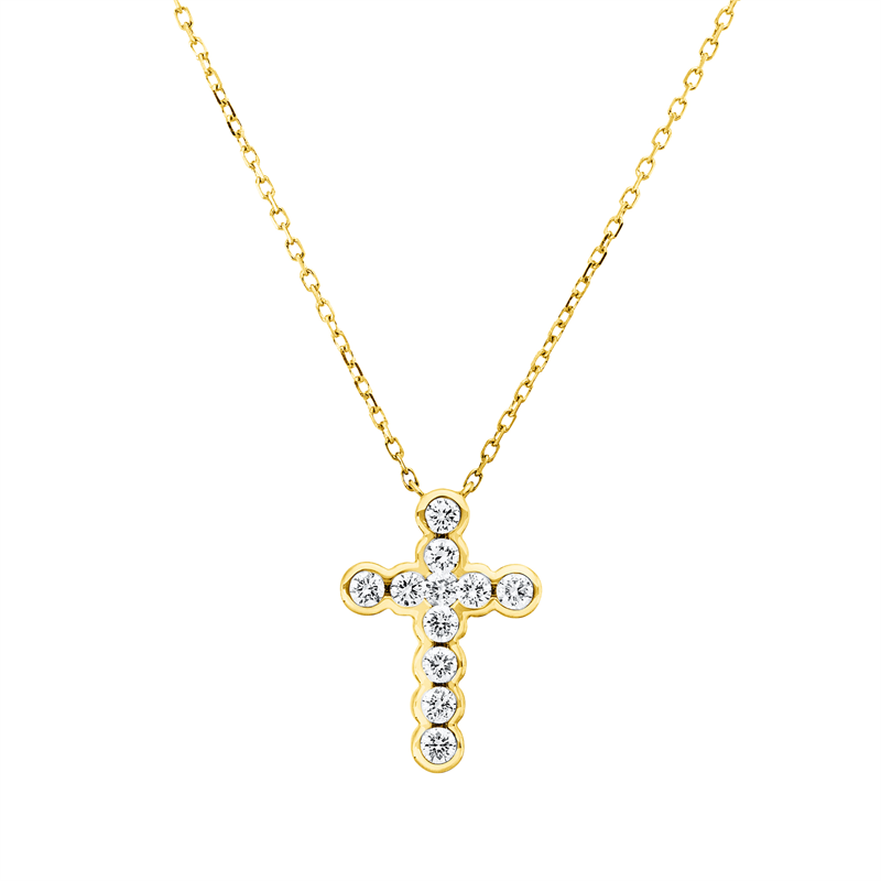Kreuz Collier Weißgold 18kt 0,35ct