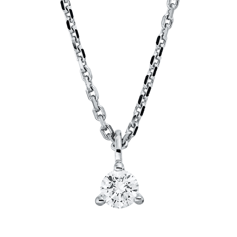 Solitaire Collier Weißgold 18kt 0,15ct