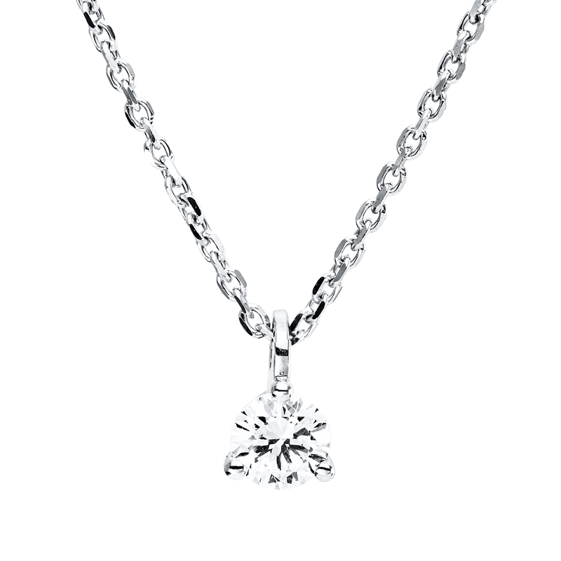 Solitaire Collier Weißgold 18kt 0,31ct