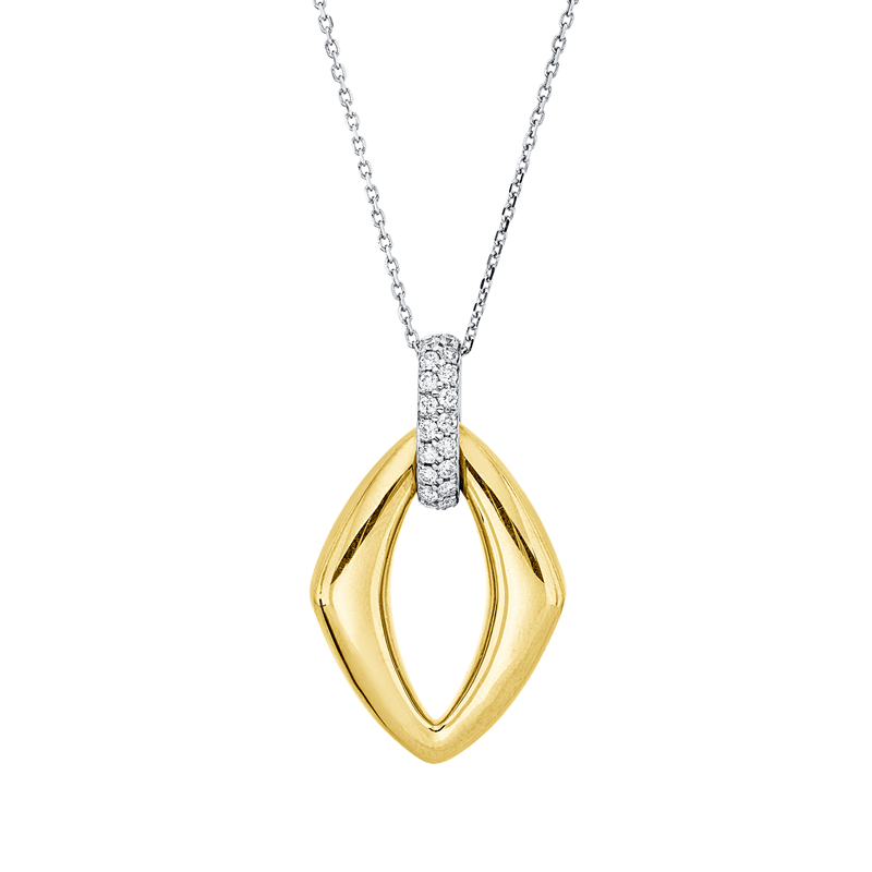 Modern Woman Collier Gelbgold / Weißgold 14kt 0,26ct