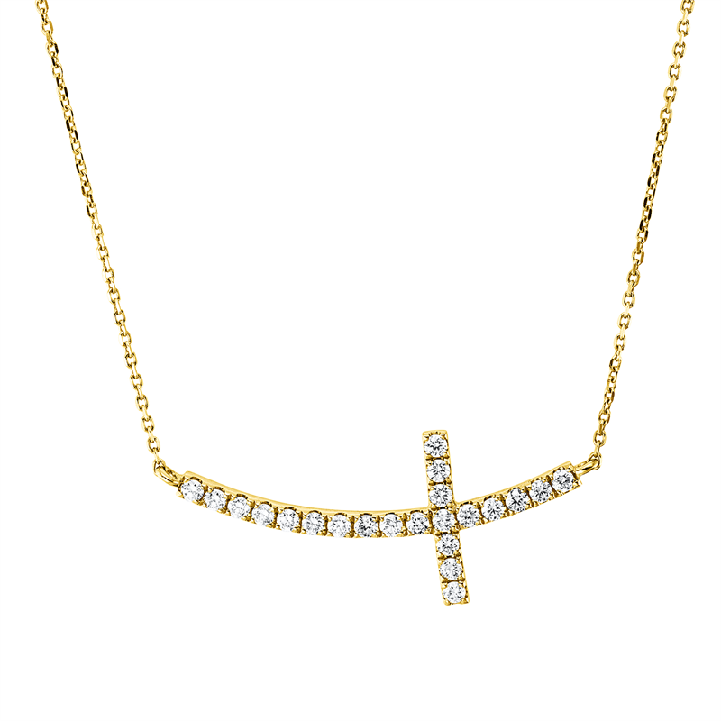 Kreuz Collier Gelbgold 18kt 0,3ct
