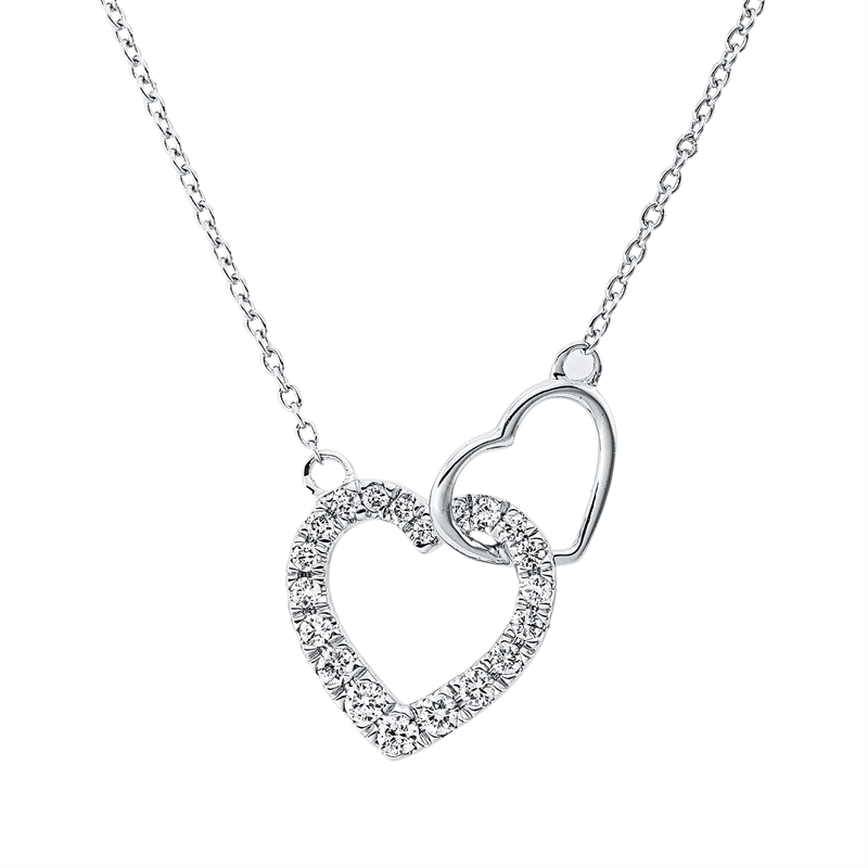 Herz Collier Weißgold 18kt 0,2ct