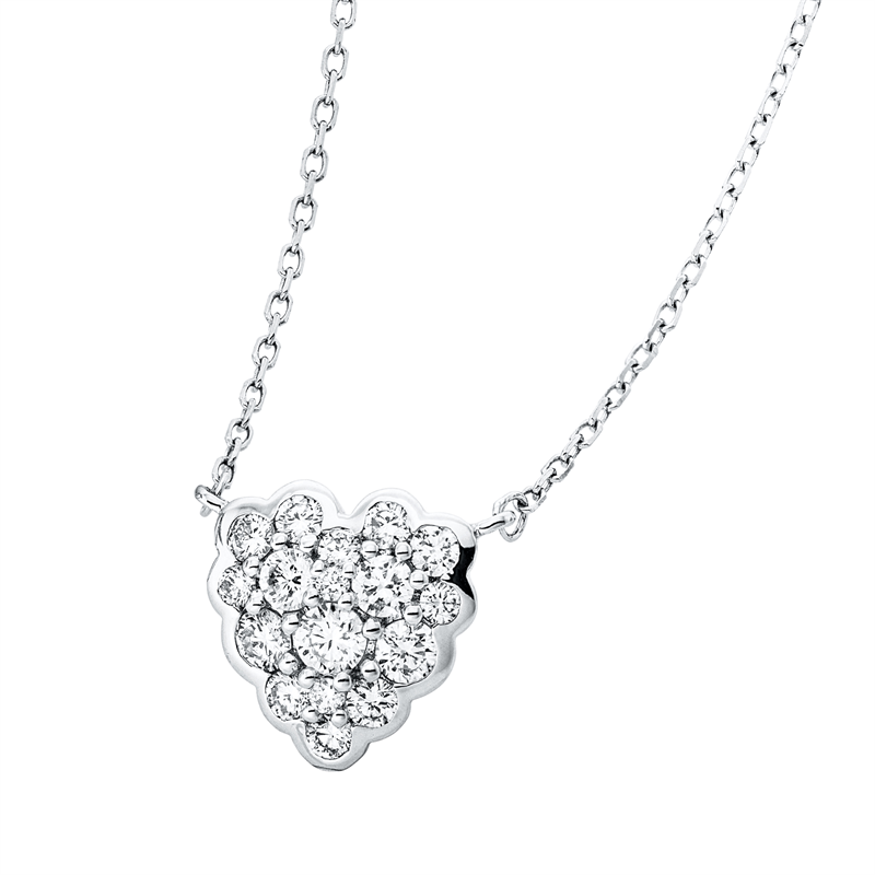 Herz Collier Weißgold 18kt 0,4ct