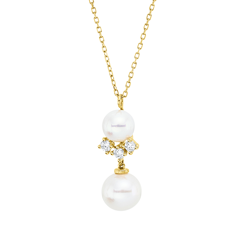 Perle Collier Gelbgold 18kt 0,13ct