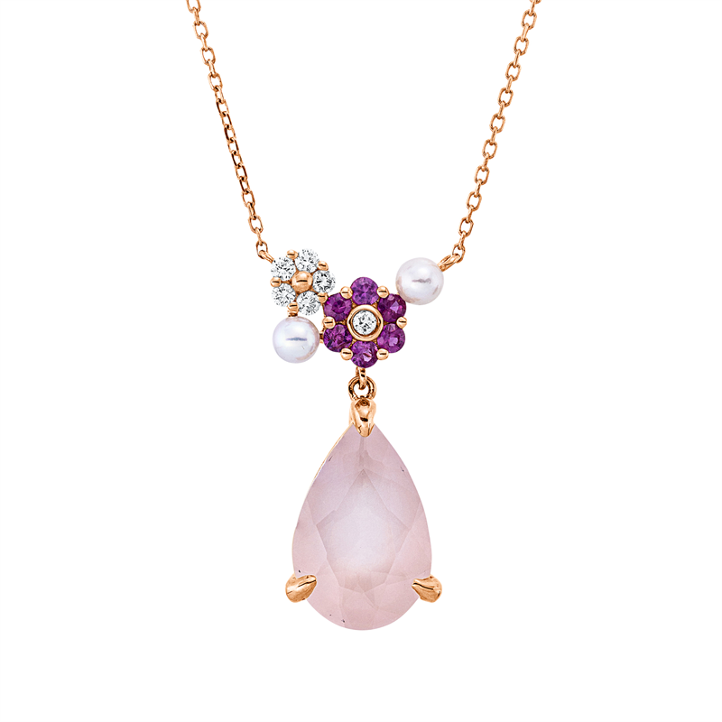 Farbstein Fashion Collier Rotgold 18kt 0,11ct