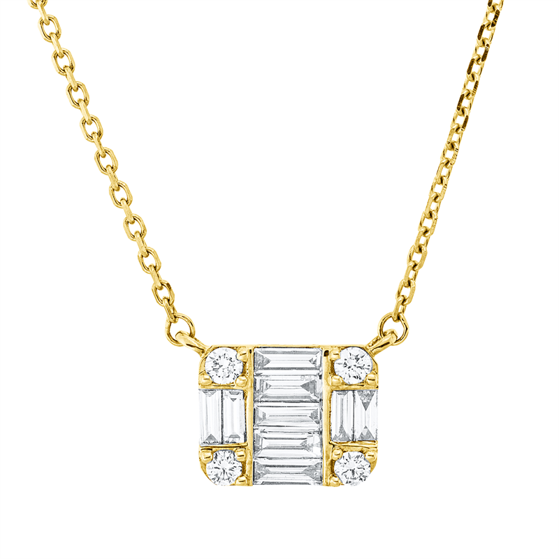 Baguette Illusion Collier Gelbgold 18kt 0,39ct