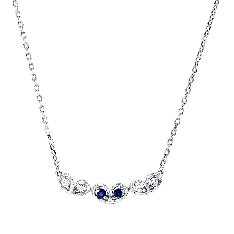 Farbstein Classic Collier Weißgold 18kt 0,05ct