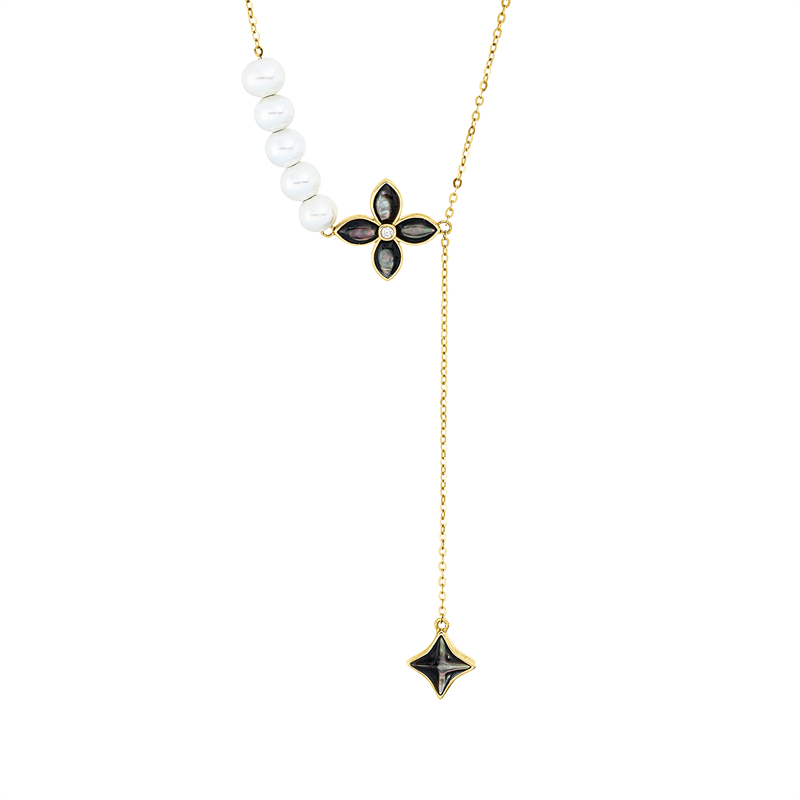 Perle Collier Gelbgold 18kt 0,02ct