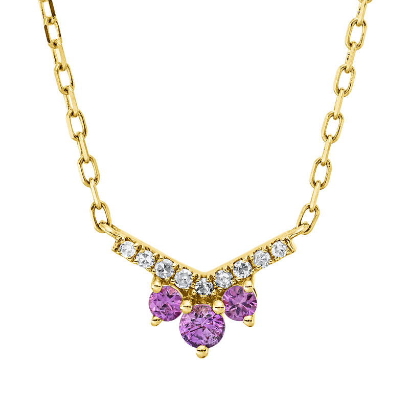 Farbstein Fashion Collier Gelbgold 18kt 0,05ct