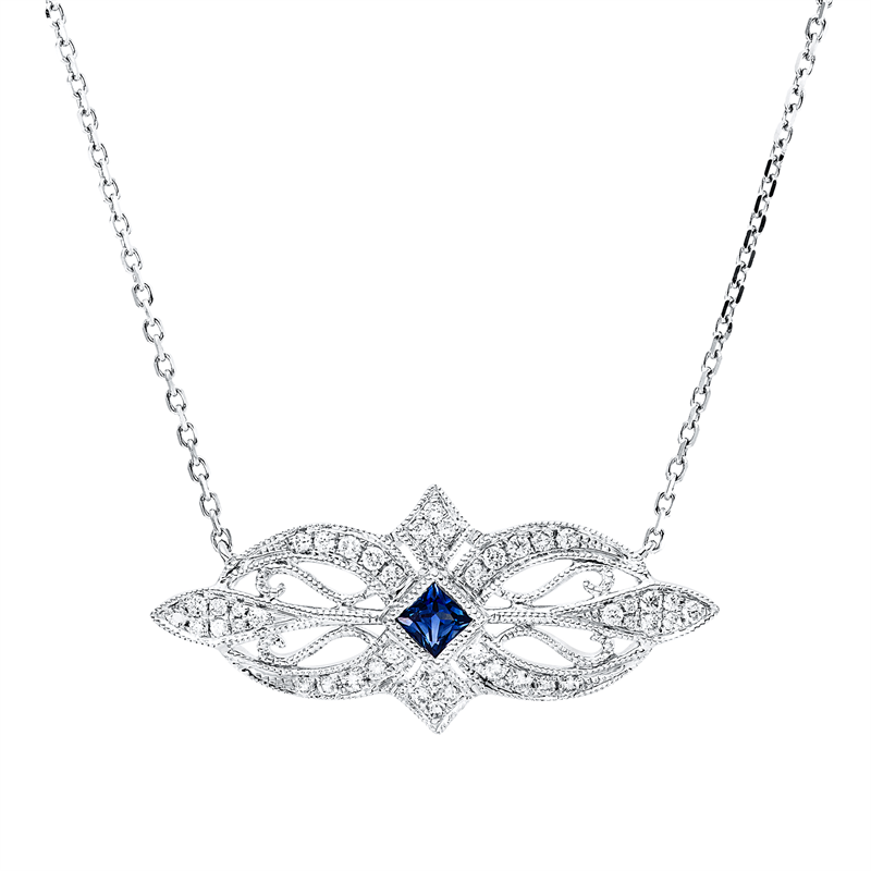 Farbstein Classic Collier Weißgold 18kt 0,2ct