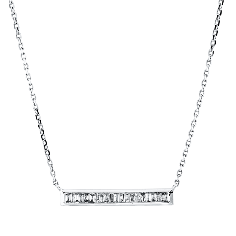Baguette Collier Weißgold 18kt 0,2ct