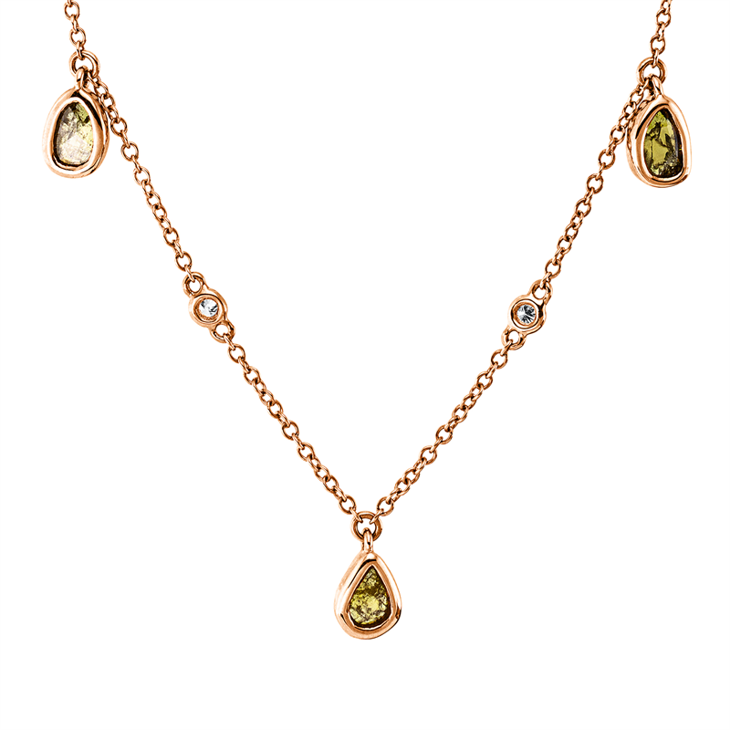 Farbiger Diamant Collier Rotgold 18kt 0,79ct