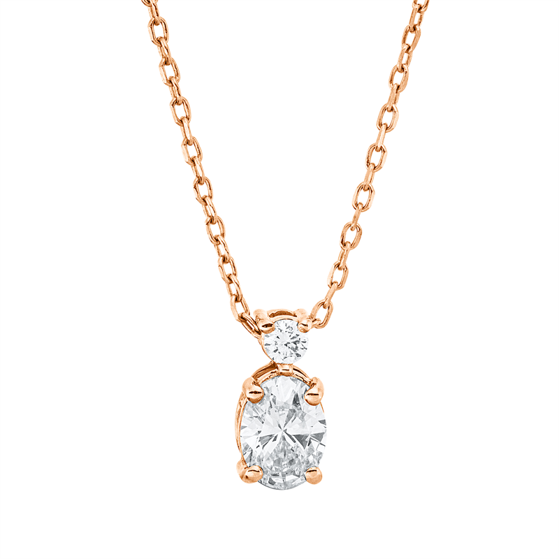 Solitaire mit Besatz Collier Weißgold 18kt 0,3ct
