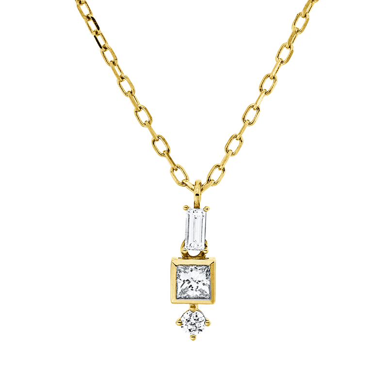 Baguette Collier Gelbgold 18kt 0,17ct