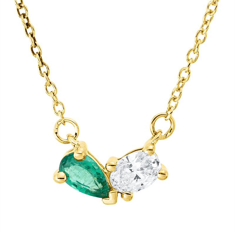 Farbstein Classic Collier Gelbgold 18kt 0,16ct