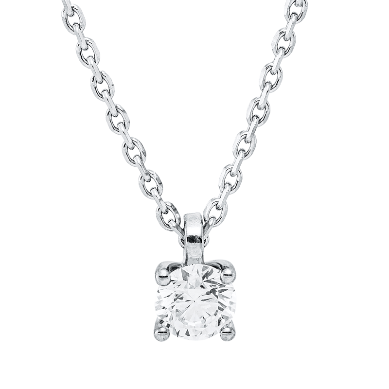 Solitaire Collier Weißgold 18kt 0,5ct