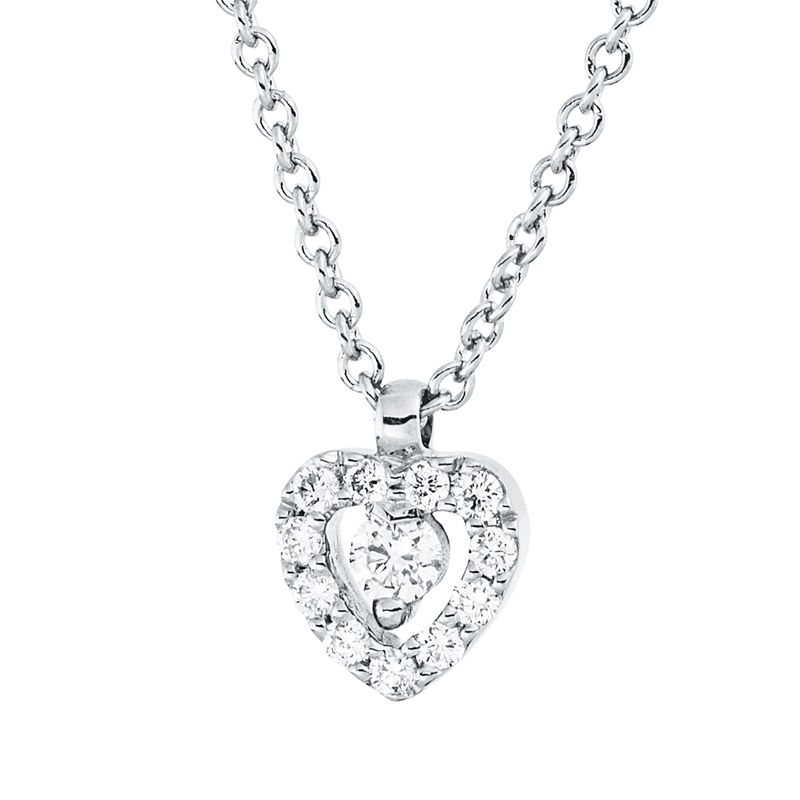 Herz Collier Weißgold 18kt 0,07ct