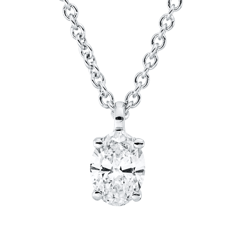 Solitaire Collier Weißgold 18kt 0,2ct