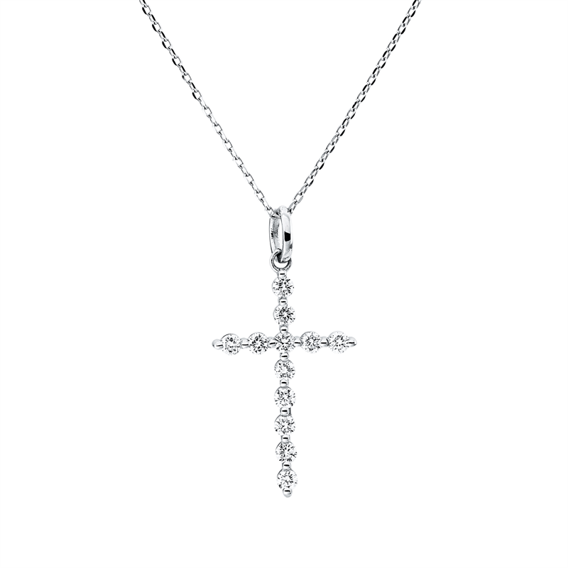 Kreuz Collier Weißgold 18kt 0,32ct