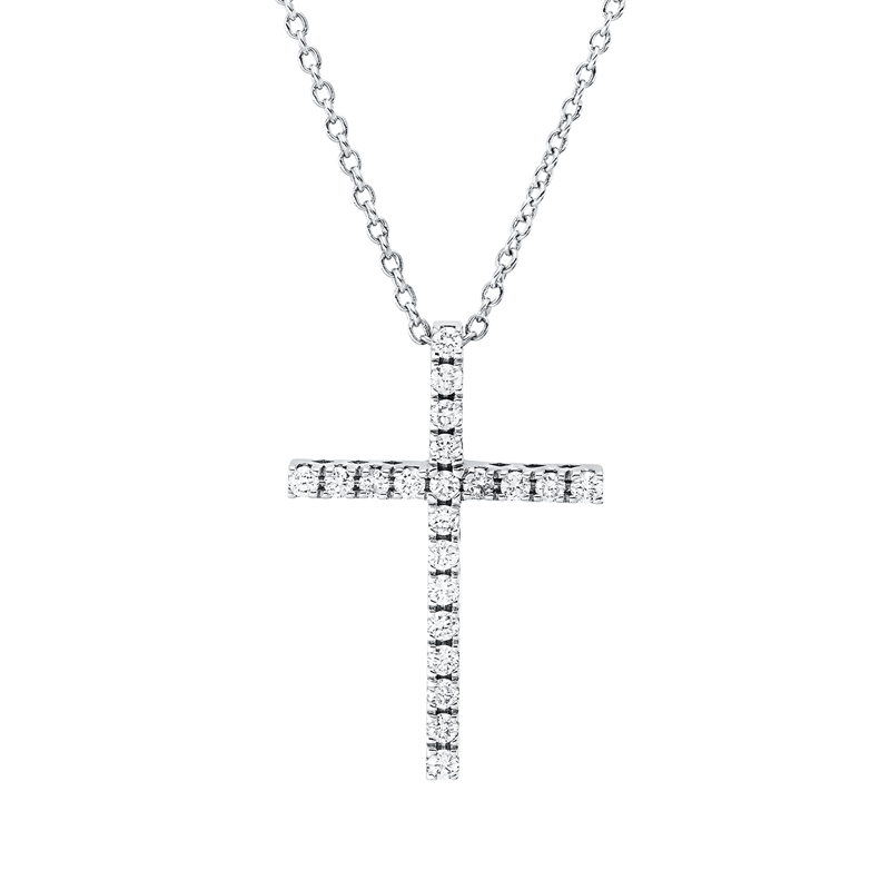 Kreuz Collier Weißgold 18kt Ref-4Q352