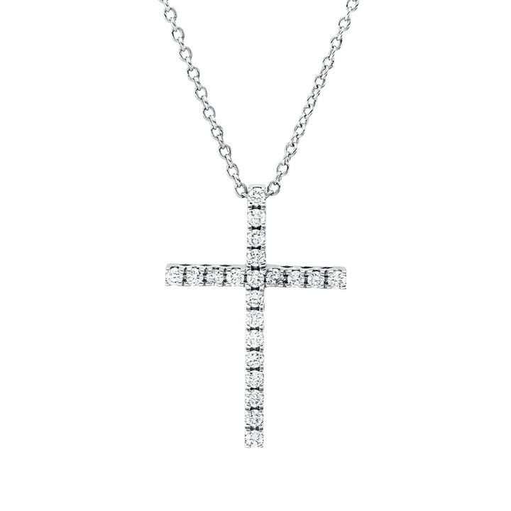 Kreuz Collier Weißgold 18kt Ref-4Q352