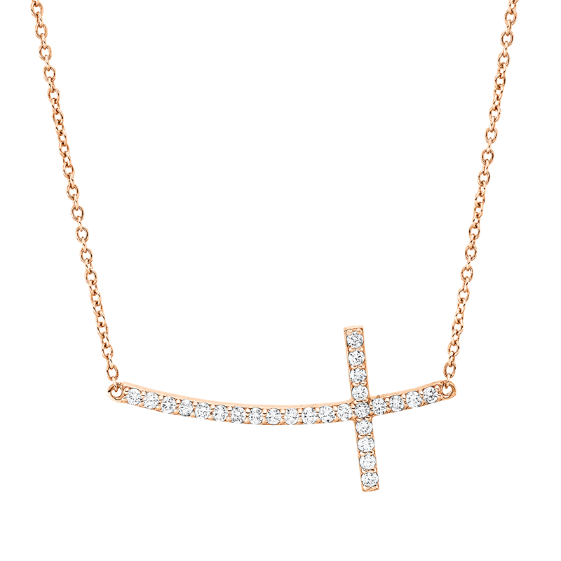 Kreuz Collier Rotgold 14kt Ref-4Q353