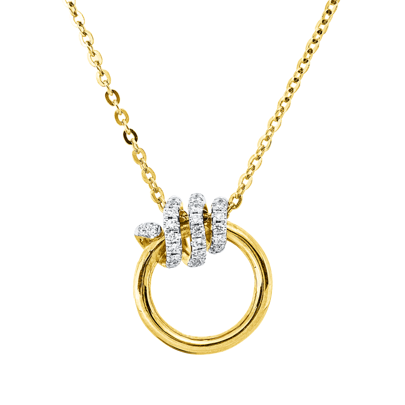 Modern Woman Collier Gelbgold / Weißgold 18kt 0,12ct