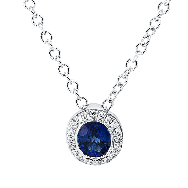 Farbstein Classic Collier Weißgold 18kt 0,06ct