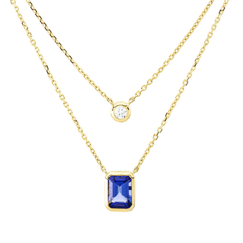 Farbstein Classic Collier Gelbgold 18kt 0,09ct
