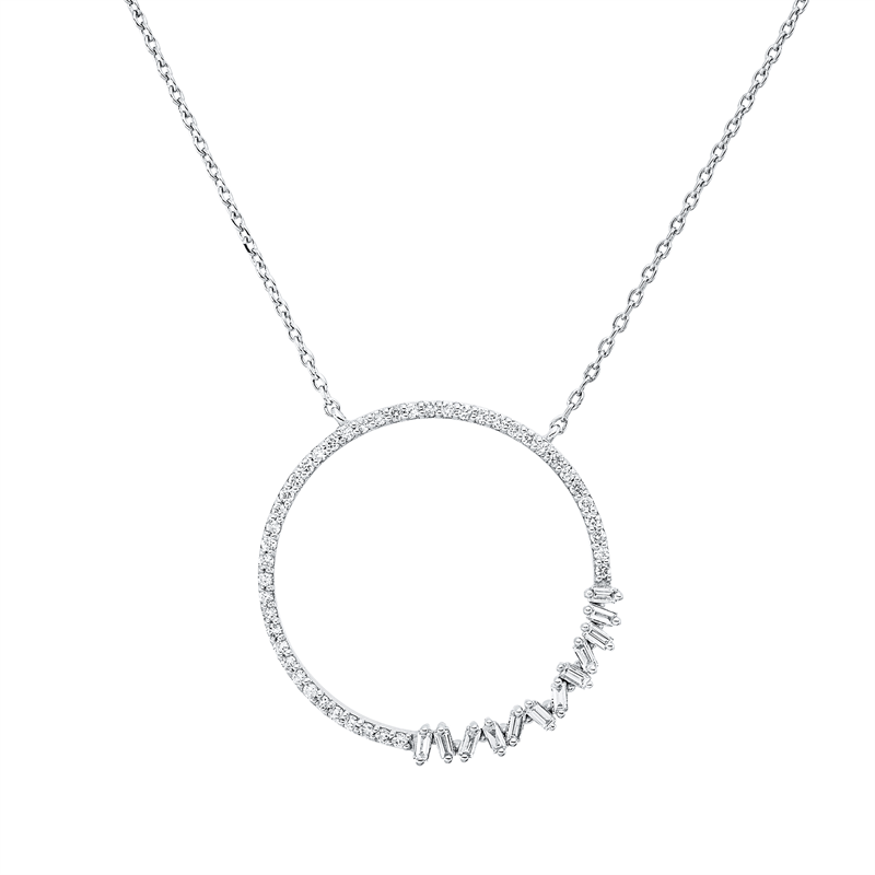 Baguette Collier Weißgold 18kt Ref-4Q440