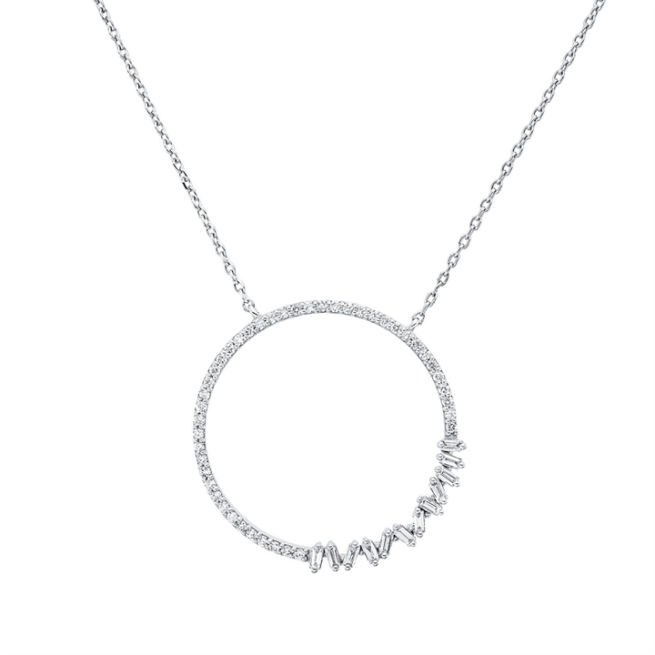 Baguette Collier Weißgold 18kt Ref-4Q440