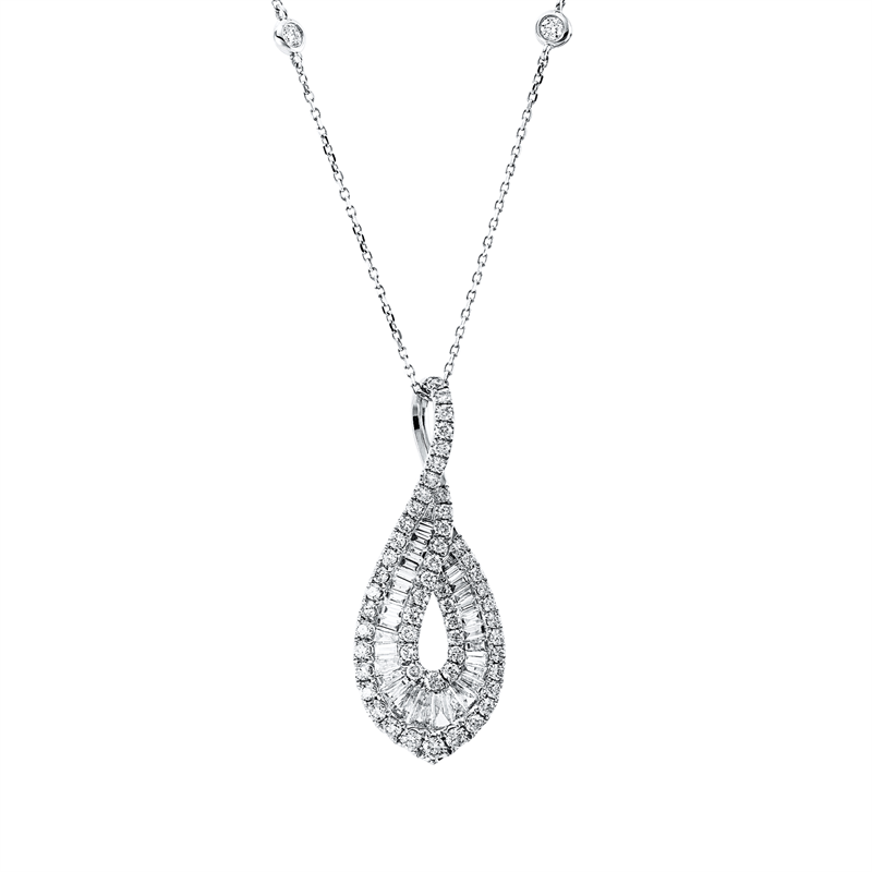 Baguette Collier Weißgold 18kt 1,11ct