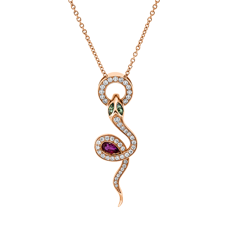 Tier Collier Rotgold 18kt 0,29ct
