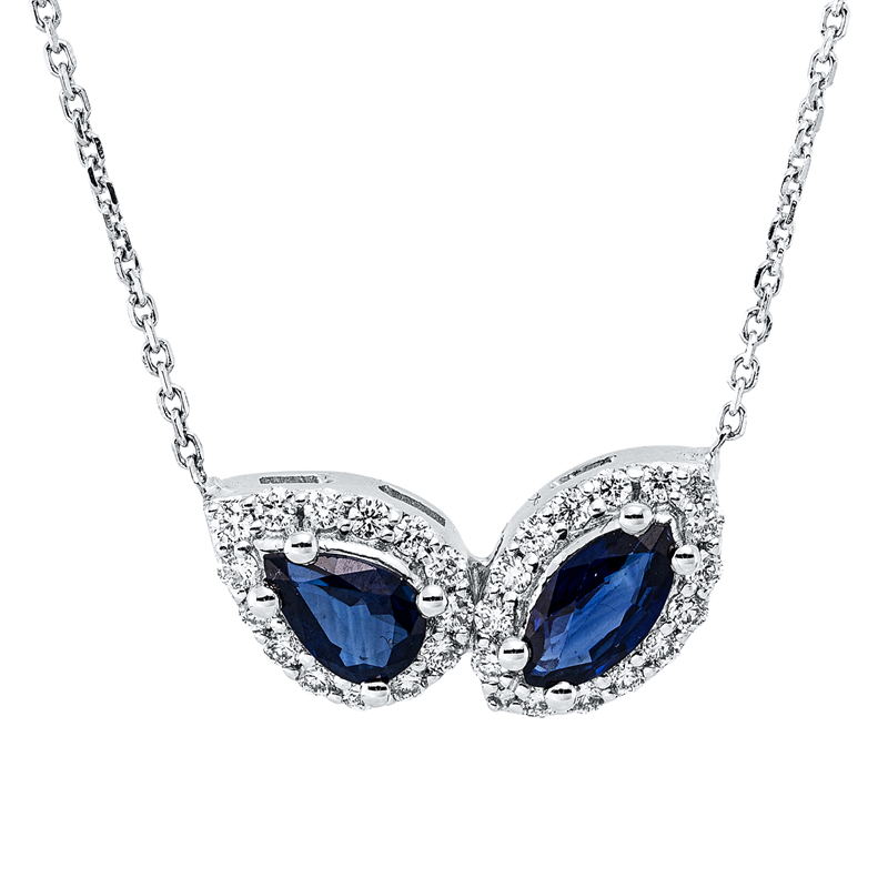 Farbstein Classic Collier Weißgold 18kt 0,28ct