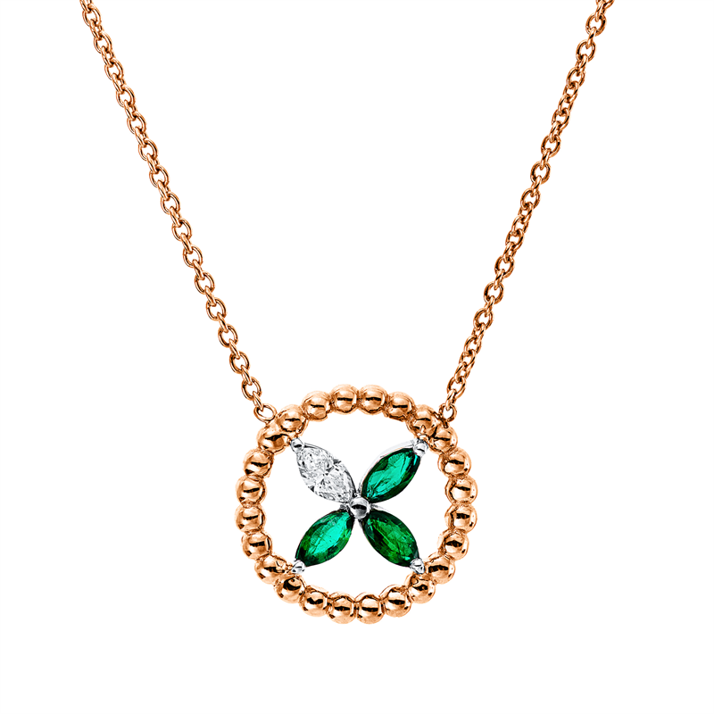 Farbstein Classic Collier Rotgold / Weißgold 18kt 0,09ct