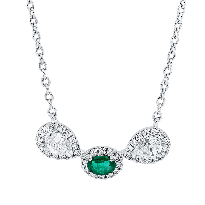 Farbstein Classic Collier Weißgold 18kt 0,32ct