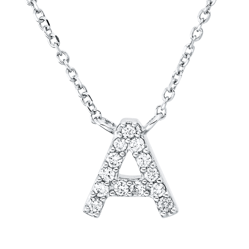 Buchstabe Collier Weißgold 18kt 0,05ct
