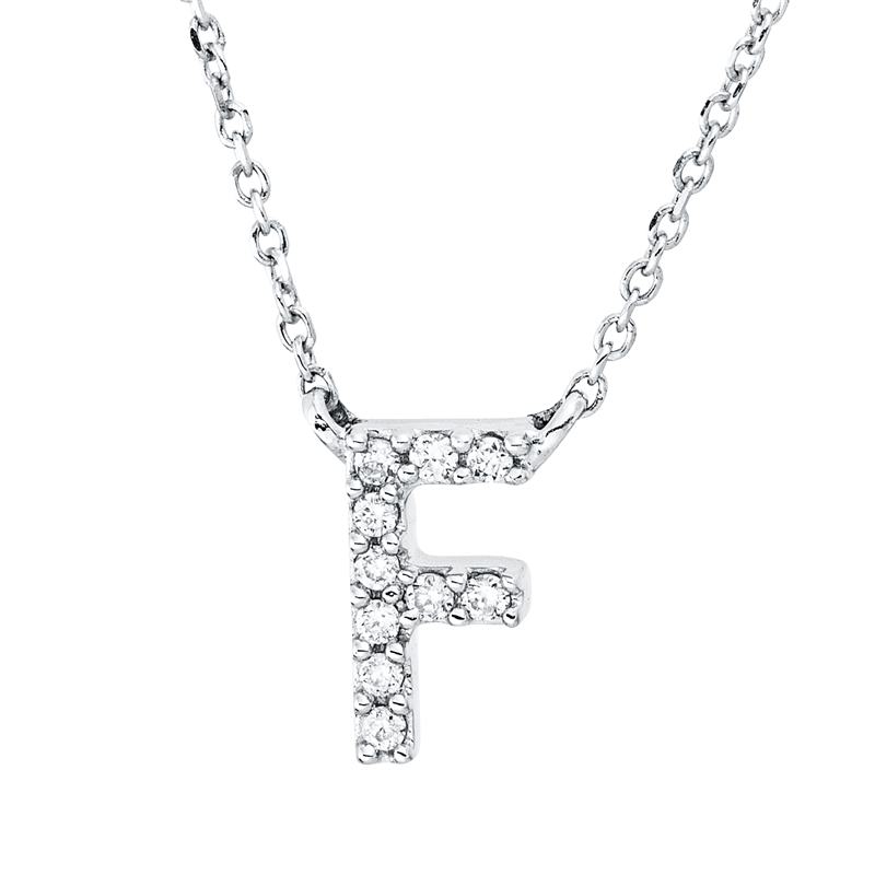 Buchstabe Collier Weißgold 18kt 0,04ct